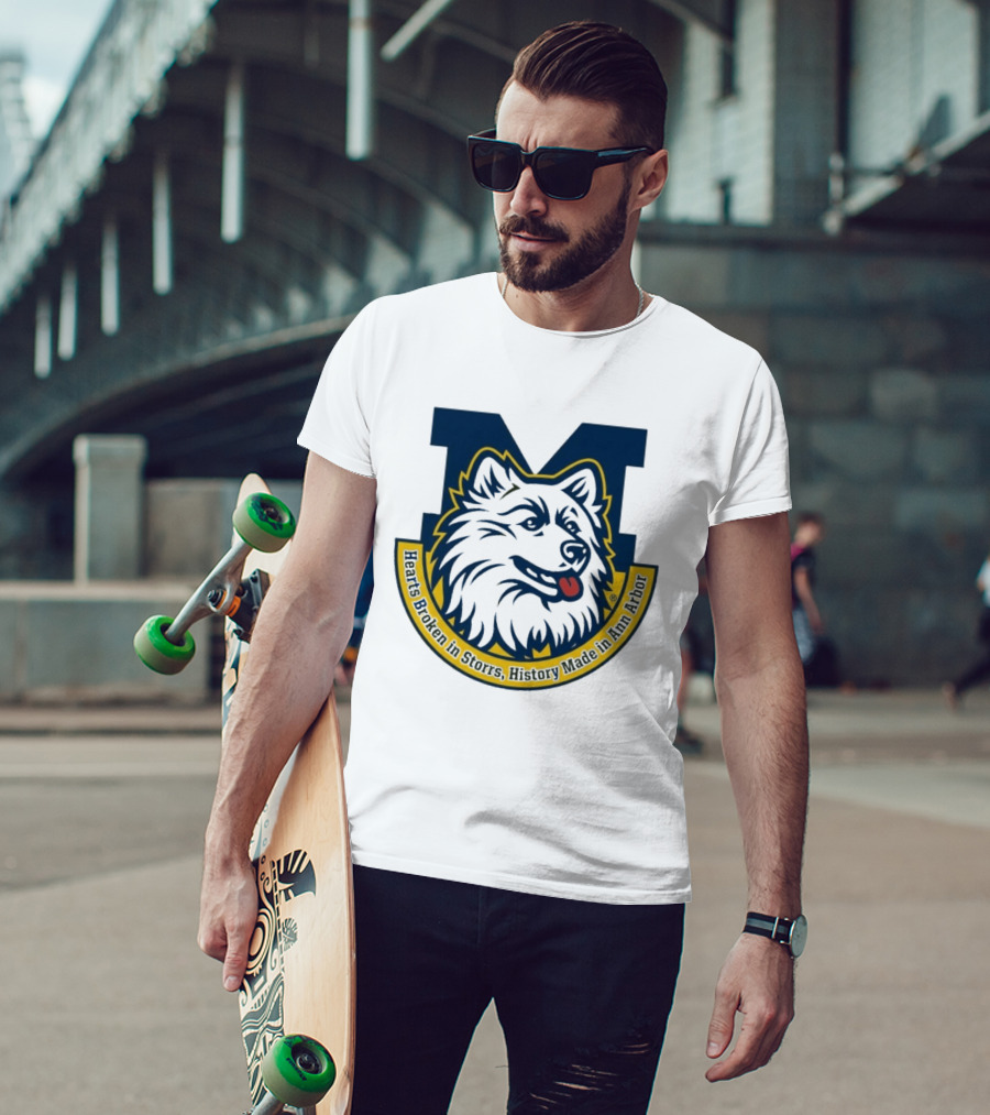 Michigan Hearts Broken In Storrs History Made In Ann Arbor Wolf T-Shirt