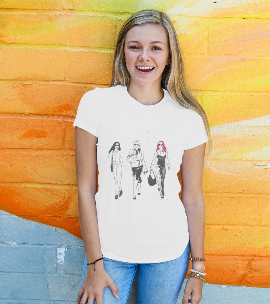 The Devil Wears Prada 2 Fashion Illustration Ladies Sunglasses Pink Hair T-Shirt
