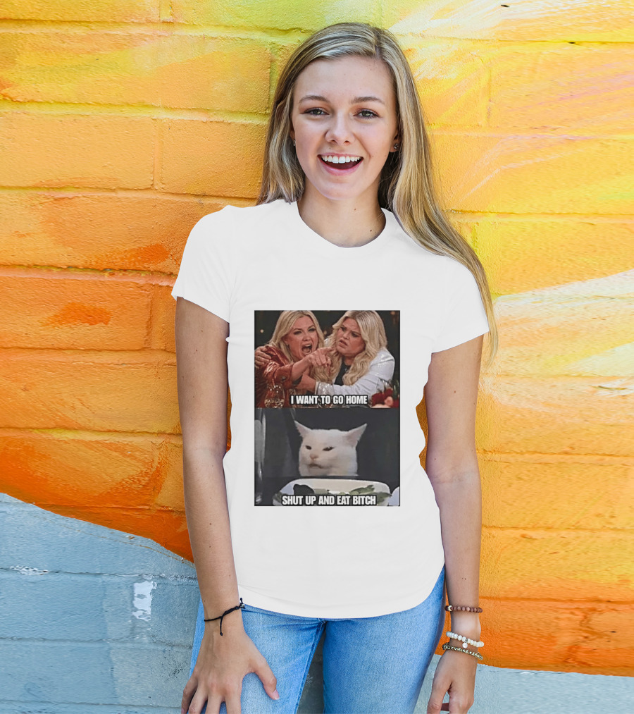 I Want To Go Home Smudge The Cat Meme Shut Up And Eat T-Shirt