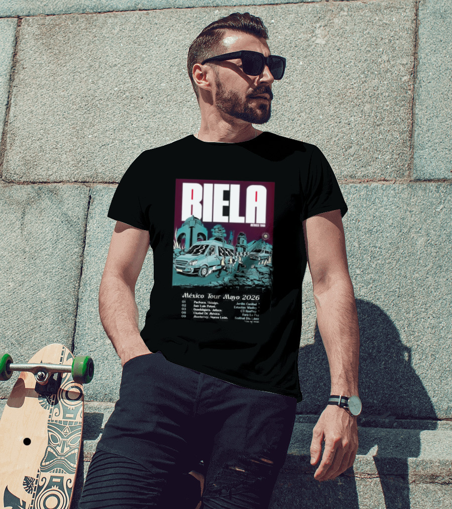 Biela Mexico Tour Mayo 2026 Monterrey Guadalajara Ciudad De Mexico T-Shirt