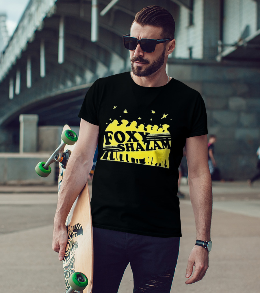 Foxy Shazam Yellow Silhouettes And Birds T-Shirt