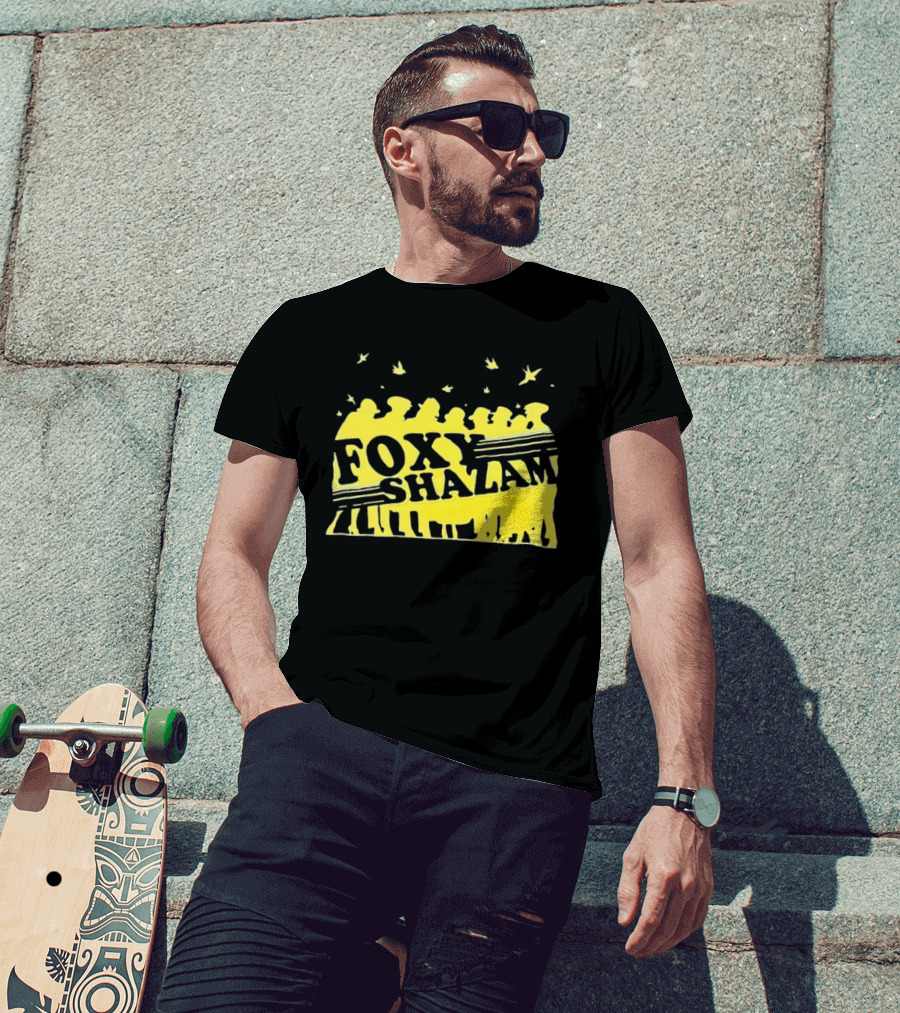 Foxy Shazam Yellow Silhouettes And Birds T-Shirt
