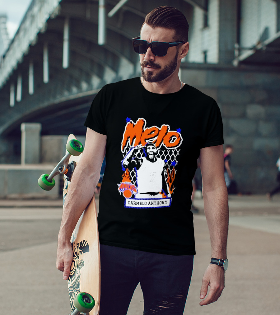 Melo Carmelo Anthony New York Knicks NBA Street Player Mitchell Ness T-Shirt