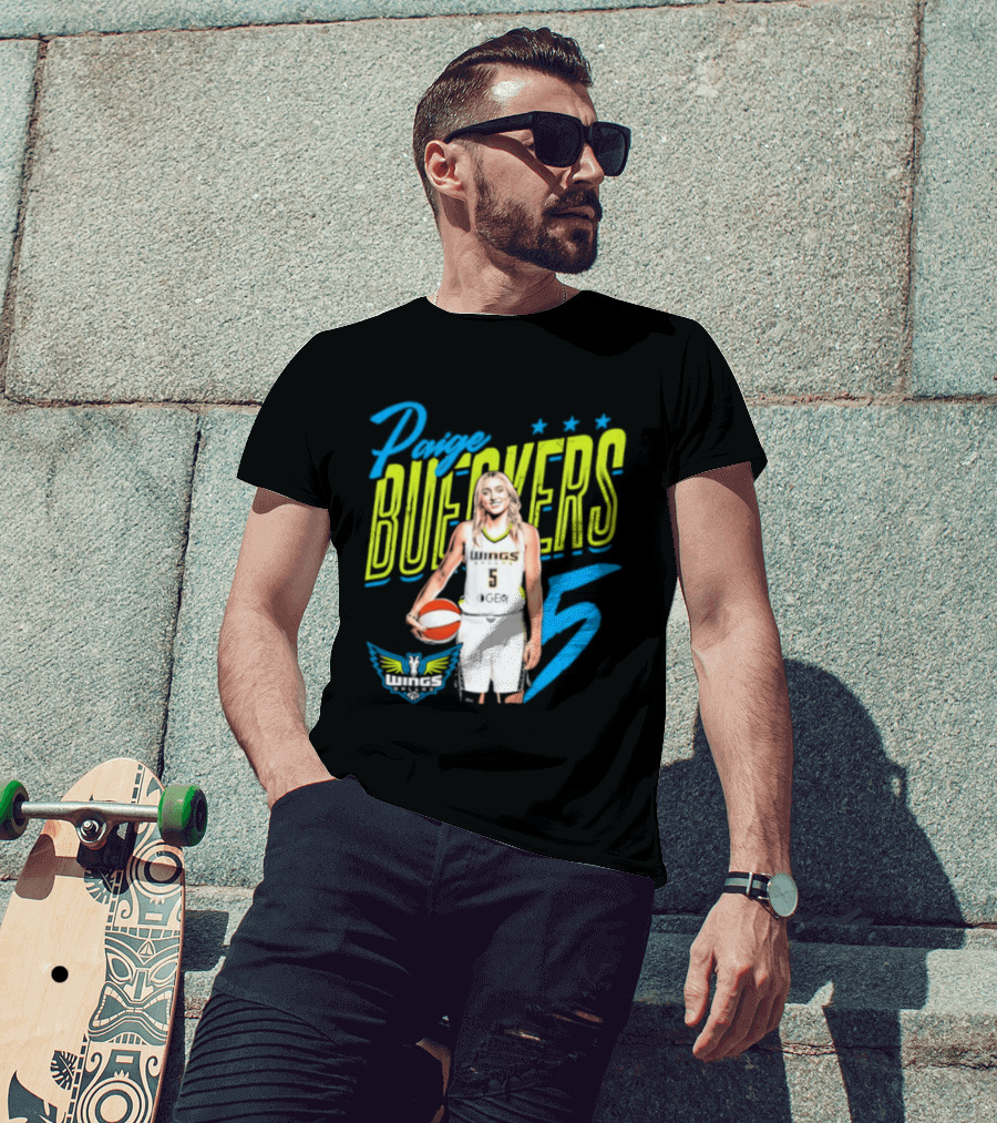 Paige Bueckers Dallas Wings Player Pose Number 5 T-Shirt