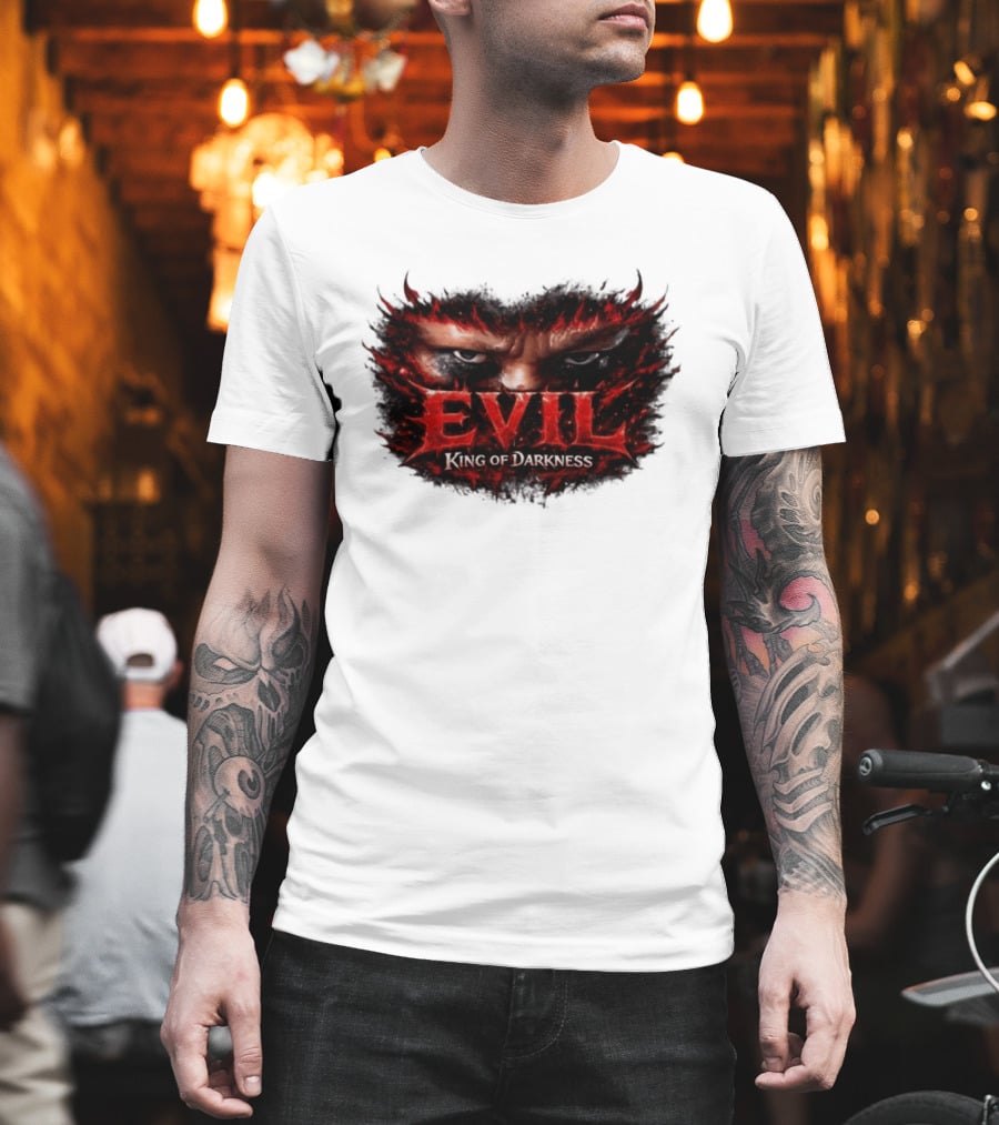 EVIL King Of Darkness Fiery Eyes In Flames T-Shirt