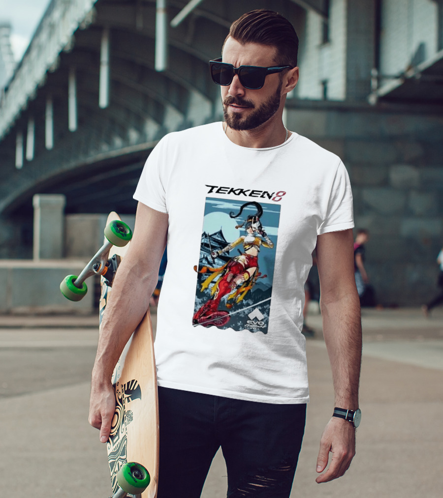 Evo Japan 2026 Tekken 8 Kunimitsu Anime Character Art With Striking Temple T-Shirt