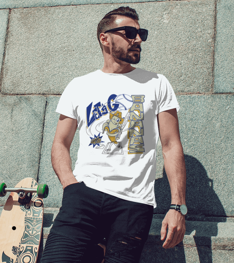 Let's Go Bananas Slugger Cartoon Baseball Bat T-Shirt