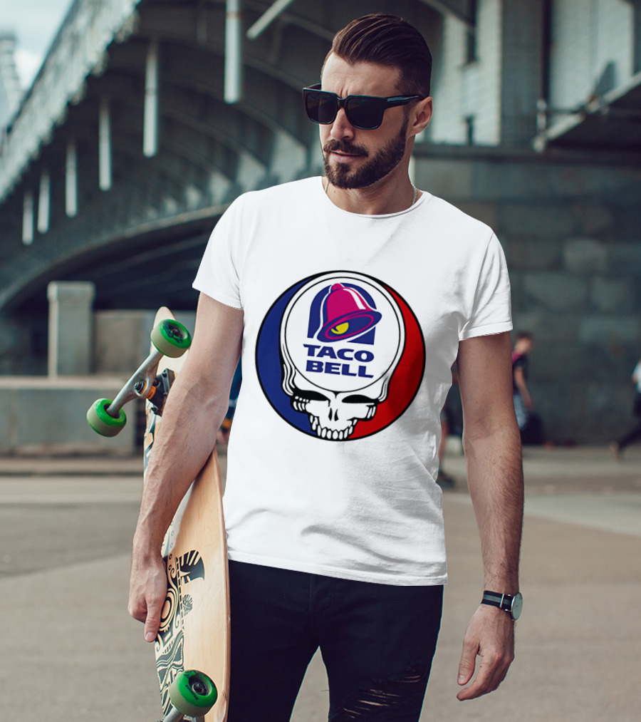 Taco Bell Grateful Dead Skull Logo Red Blue Collaboration T-Shirt