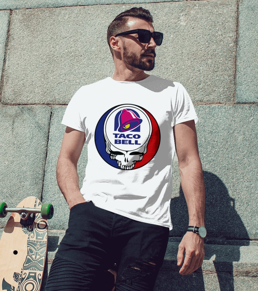 Taco Bell Grateful Dead Skull Logo Red Blue Collaboration T-Shirt