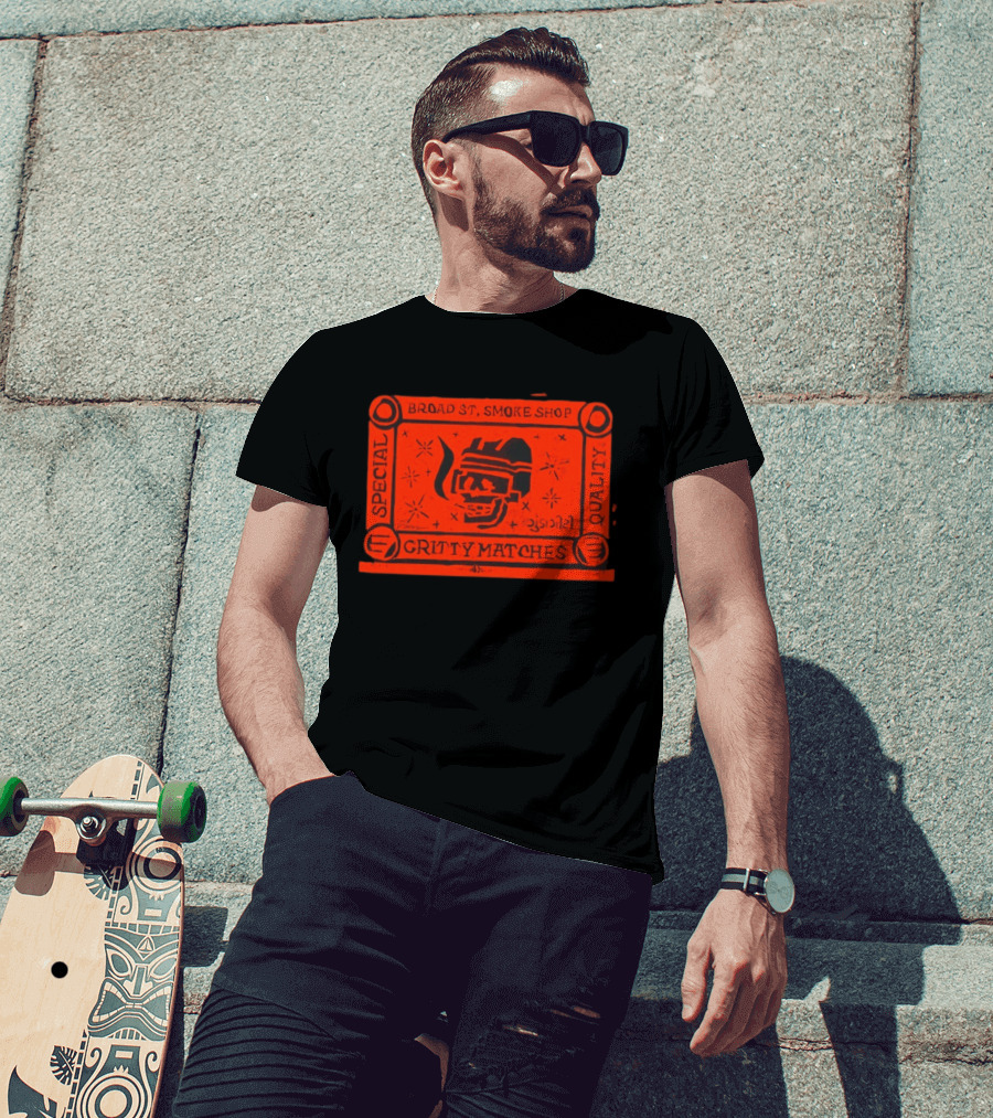 Broad St Smoke Shop Special Quality Gritty Matches Philadelphia Flyers T-Shirt