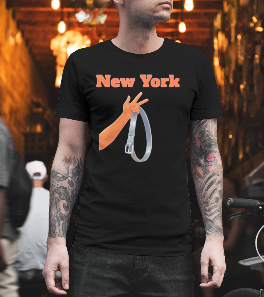 Jalen Brunson Three Point Celebration New York Knicks Belt Gesture T-Shirt