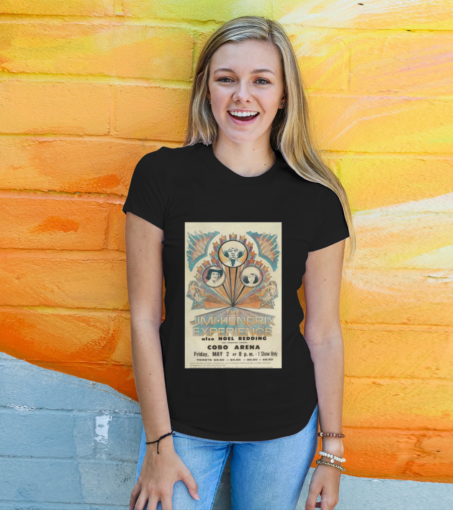 The Jimi Hendrix Experience Concert May 2 Cobo Arena With Noel Redding T-Shirt