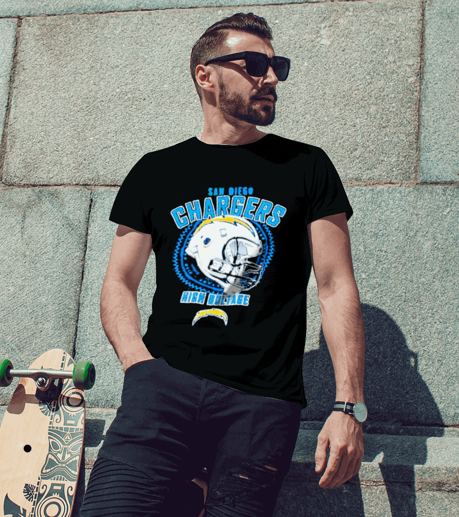 San Diego Chargers High Boltage Helmet Football NFL Team Gear T-Shirt