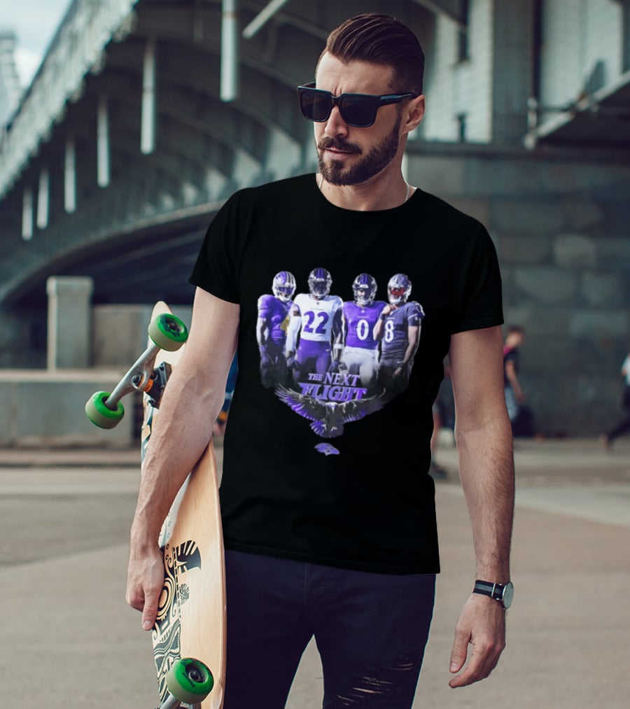 The Next Flight Baltimore Ravens NFL Football Players Team Spirit T-Shirt