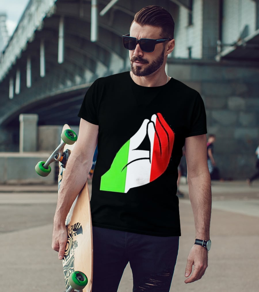 Italian Hand Gesture Ma Che Vuoi Green White Red T-Shirt