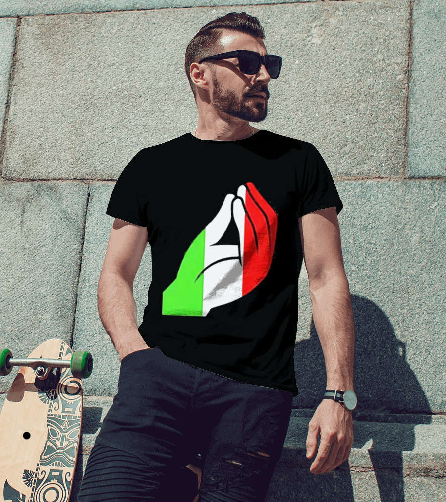 Italian Hand Gesture Ma Che Vuoi Green White Red T-Shirt