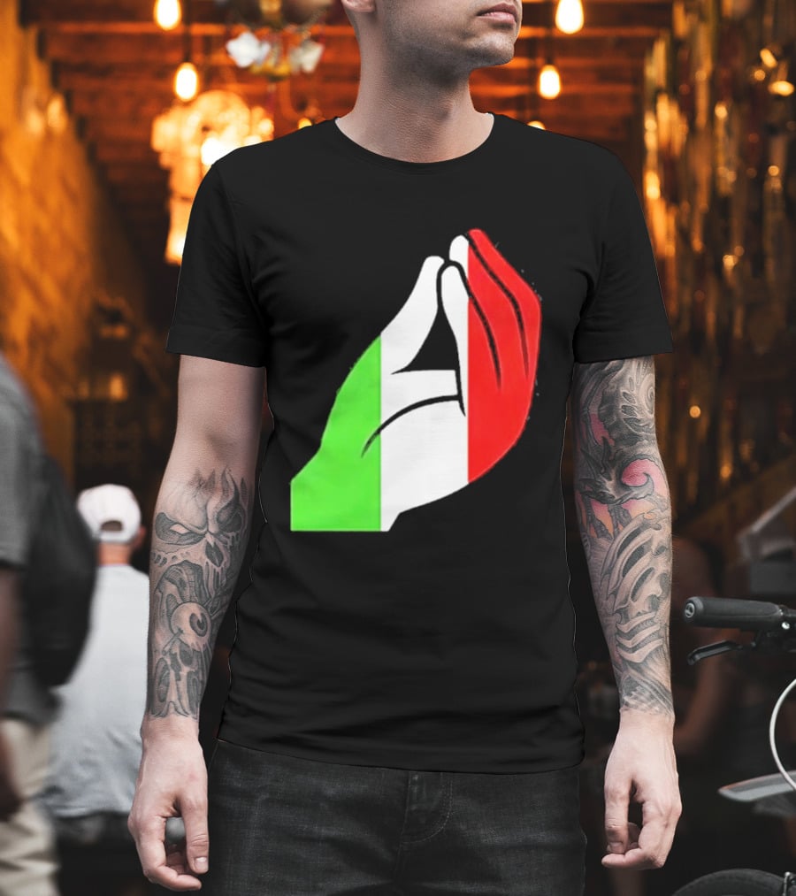 Italian Hand Gesture Ma Che Vuoi Green White Red T-Shirt