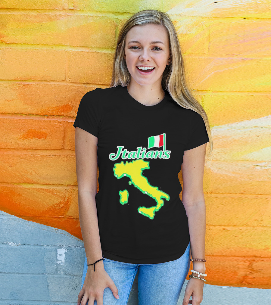 Italians Map Of Italy With Flag T-Shirt