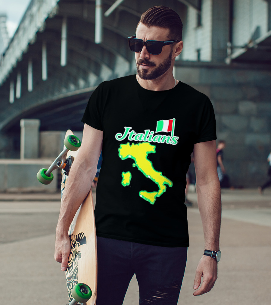 Italians Map Of Italy With Flag T-Shirt