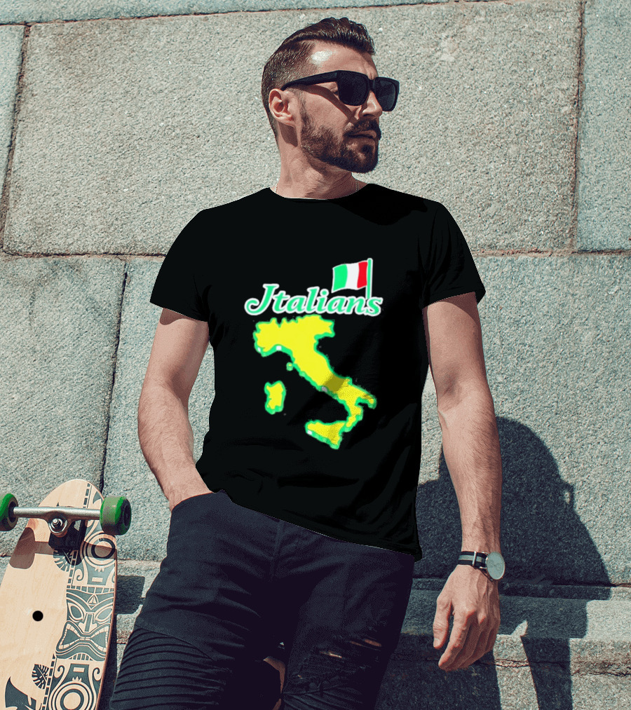 Italians Map Of Italy With Flag T-Shirt