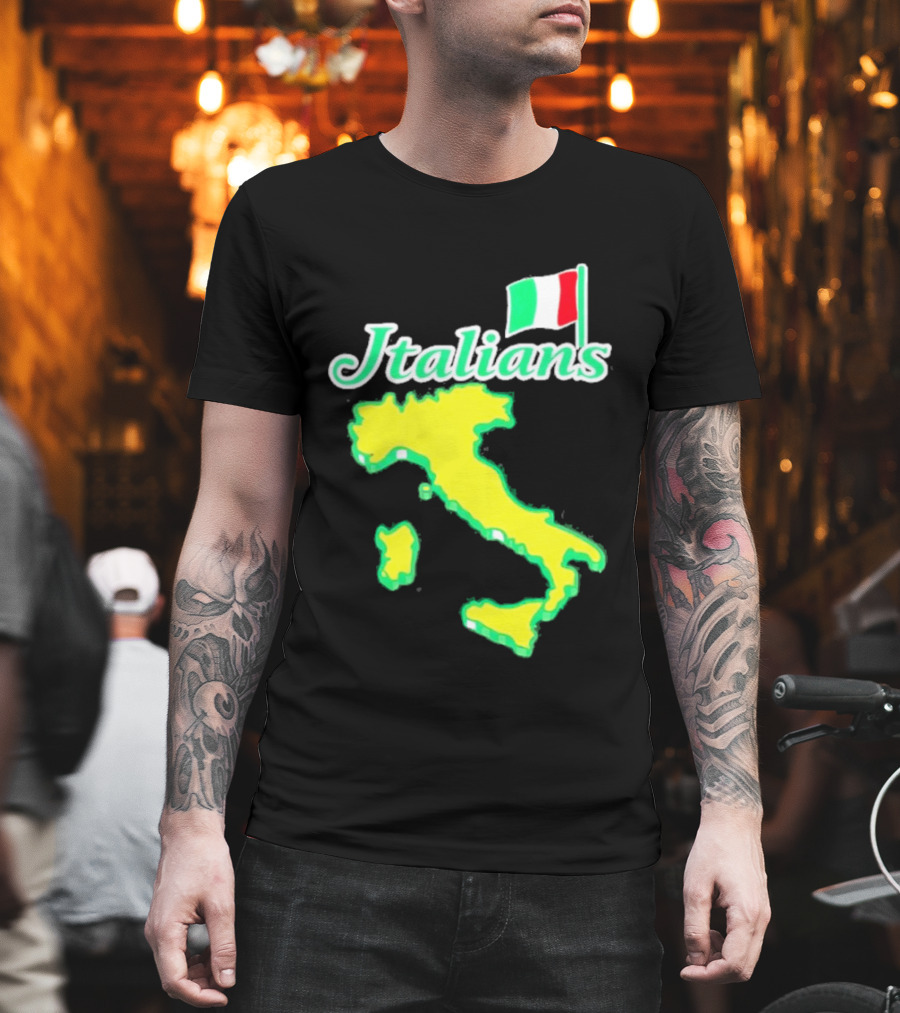 Italians Map Of Italy With Flag T-Shirt