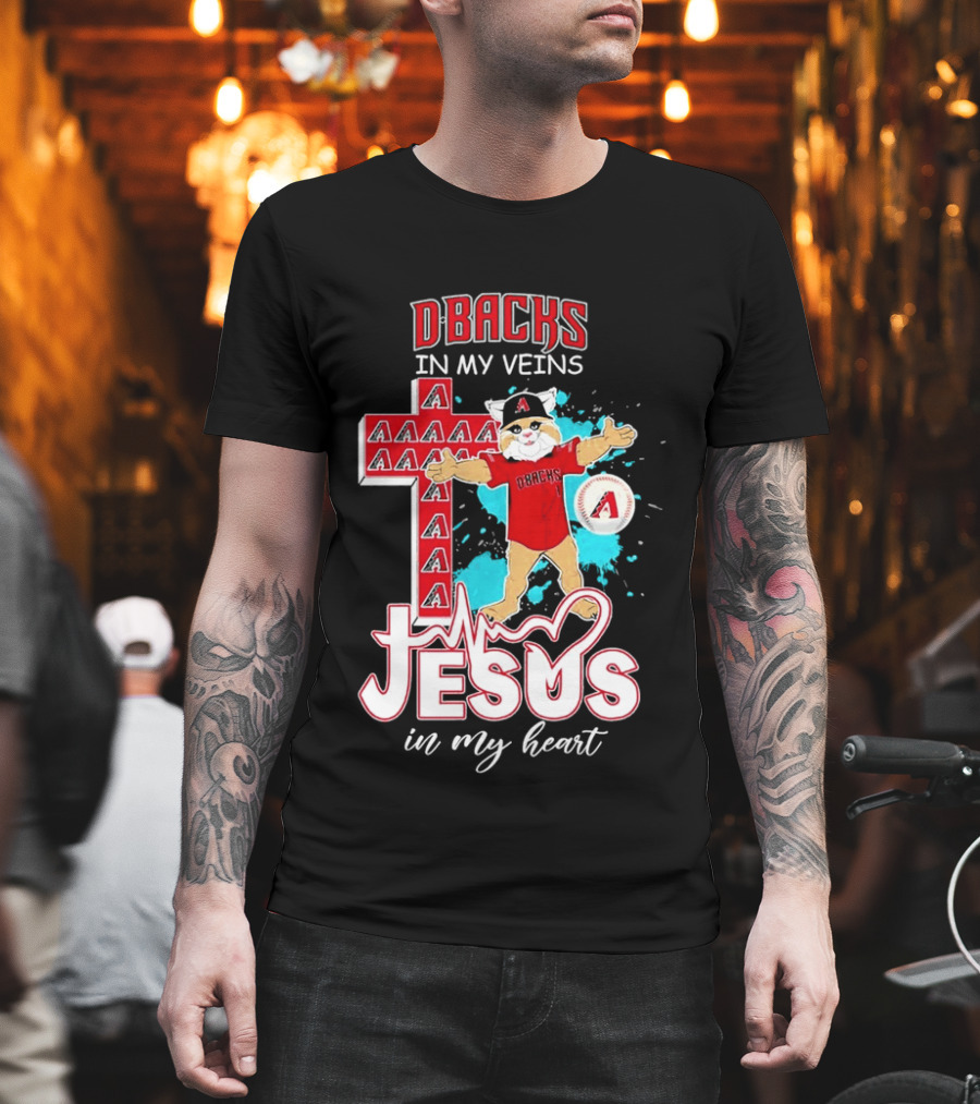 D Backs In My Veins Jesus In My Heart With Cross T-Shirt