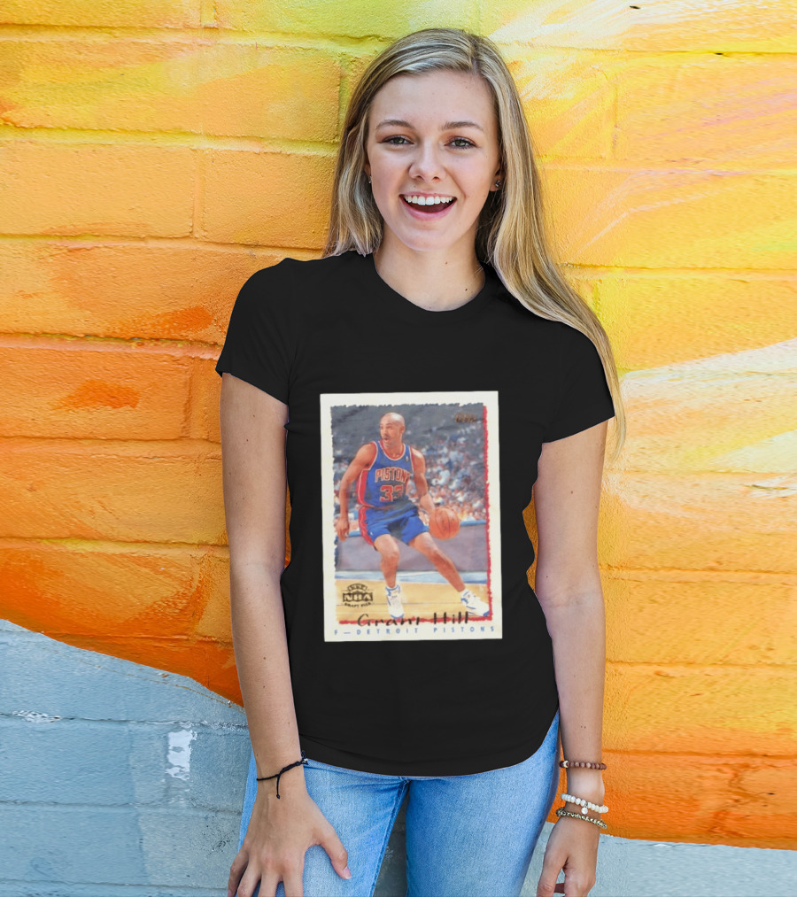 Detroit Pistons Grant Hill NBA Rookie Year 1994 Basketball Card T-Shirt