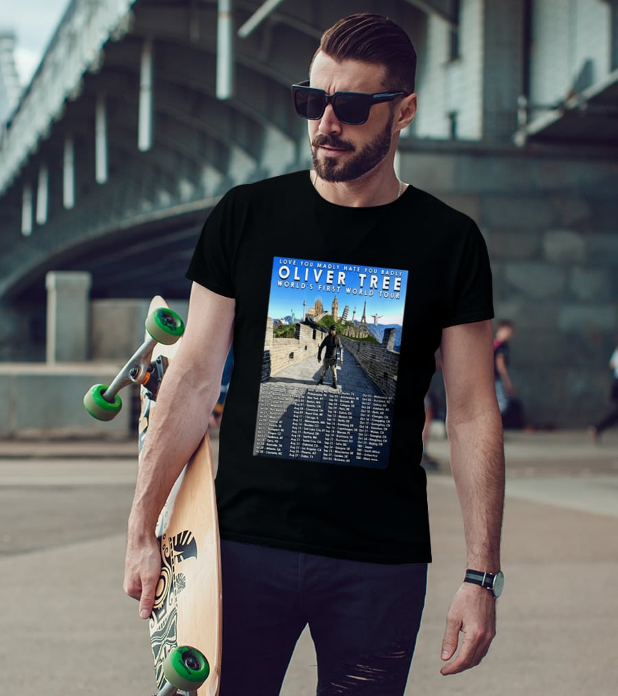 Oliver Tree World's First World Tour Love You Madly Hate You Badly Fall 2026 Tour Dates T-Shirt