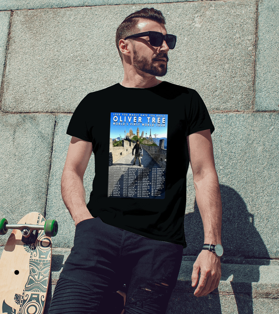Oliver Tree World's First World Tour Love You Madly Hate You Badly Fall 2026 Tour Dates T-Shirt