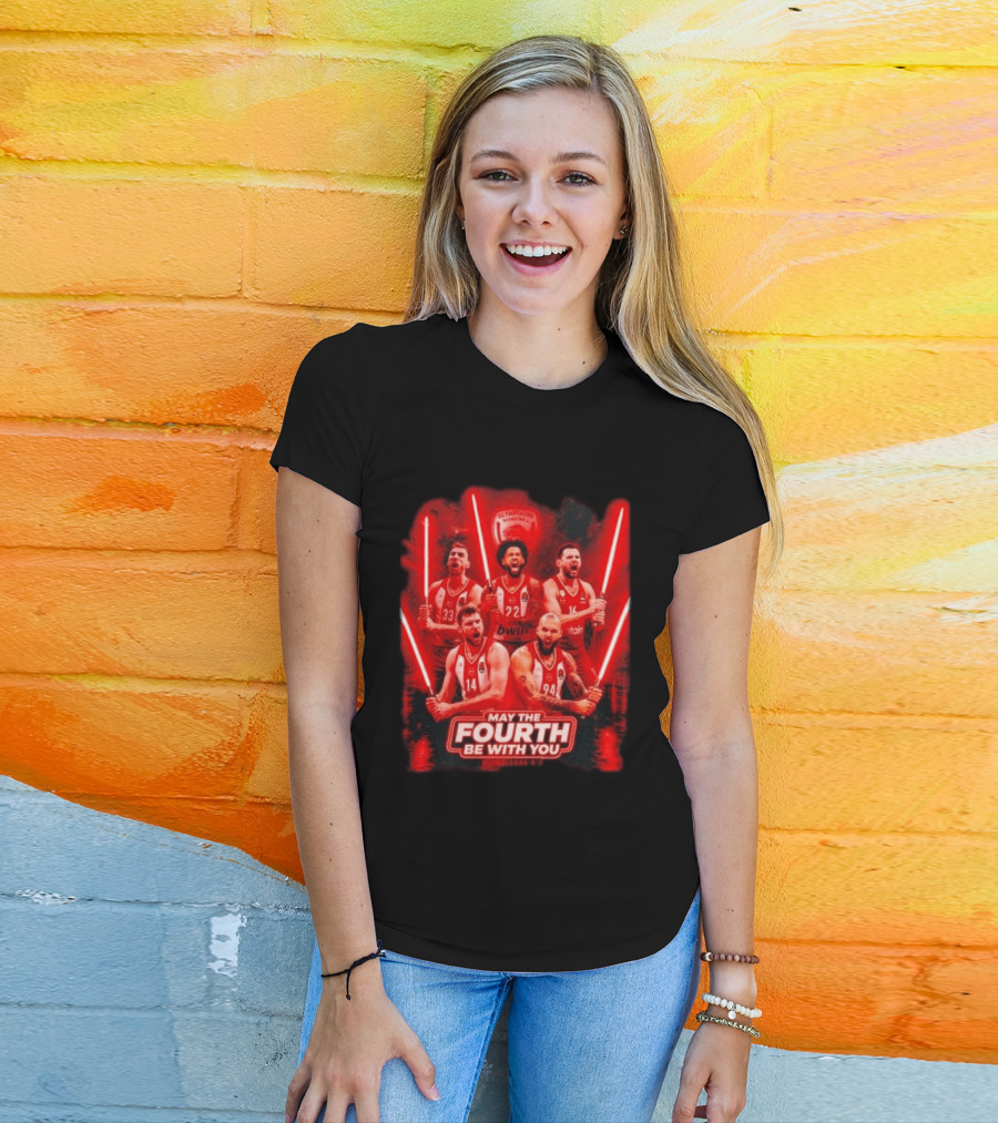 Olympiacos B.C Basketball May The Fourth Be With You Star Wars Players Lightsabers T-Shirt