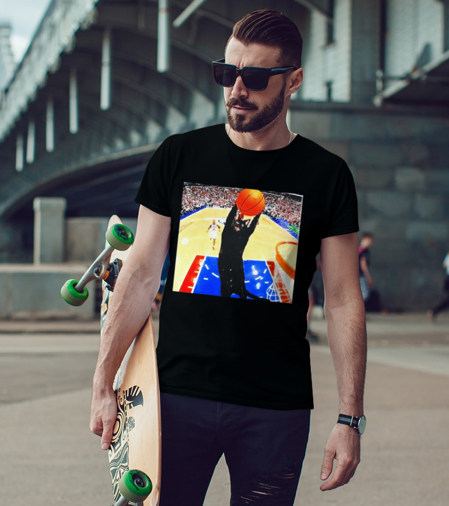 Philadelphia 76ers Black Cat Slam Dunk Basketball Meme T-Shirt