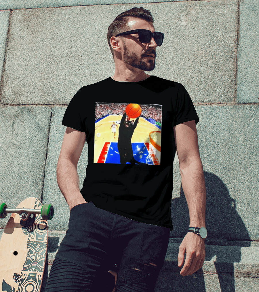 Philadelphia 76ers Black Cat Slam Dunk Basketball Meme T-Shirt