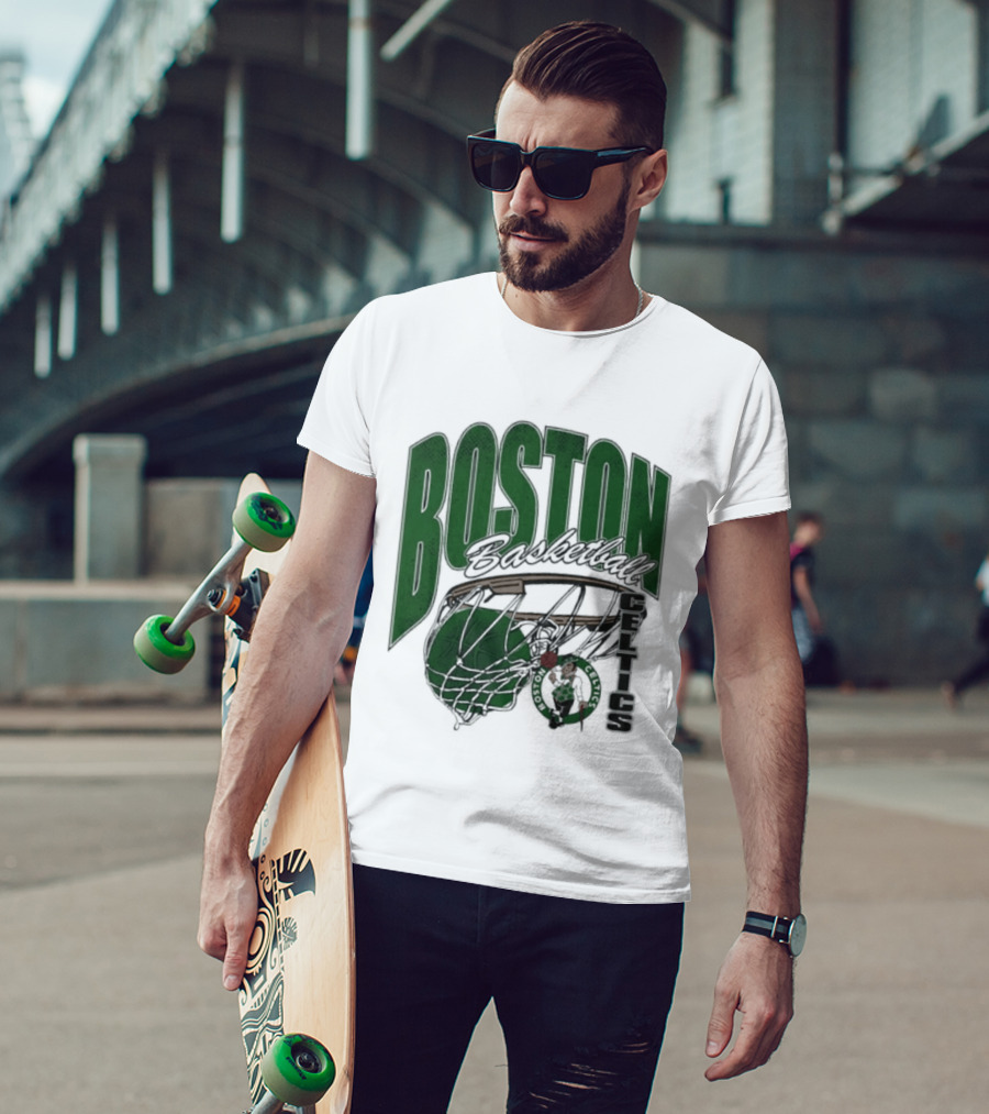 Boston Celtics Basketball 2026 Script Swish T-Shirt