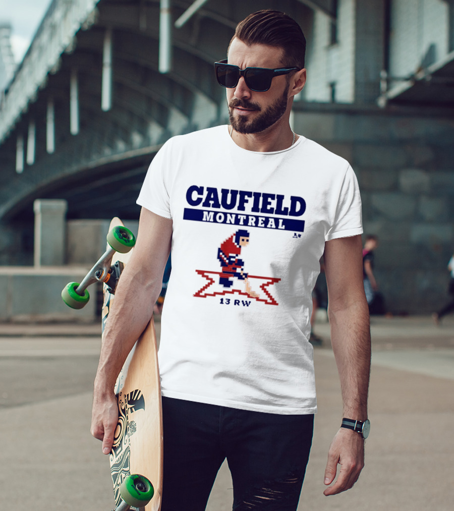 Caufield Montreal 13 RW Hockey Player Pixel T-Shirt