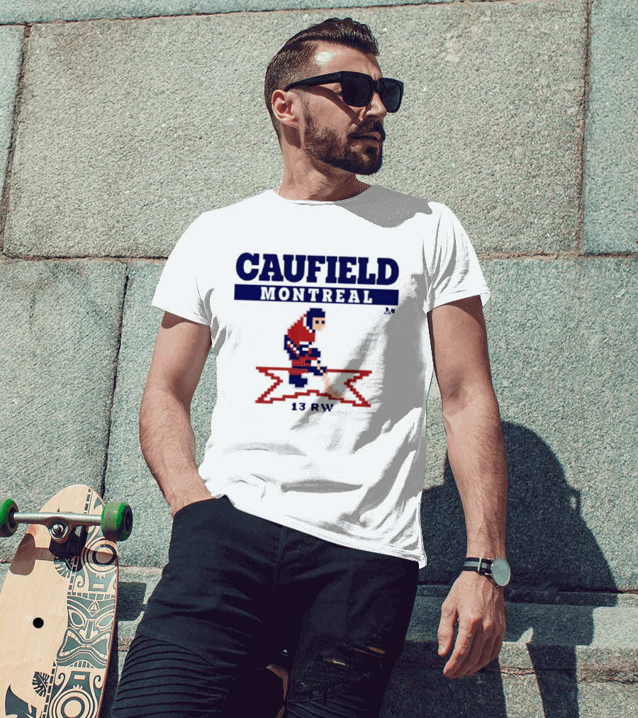 Caufield Montreal 13 RW Hockey Player Pixel T-Shirt