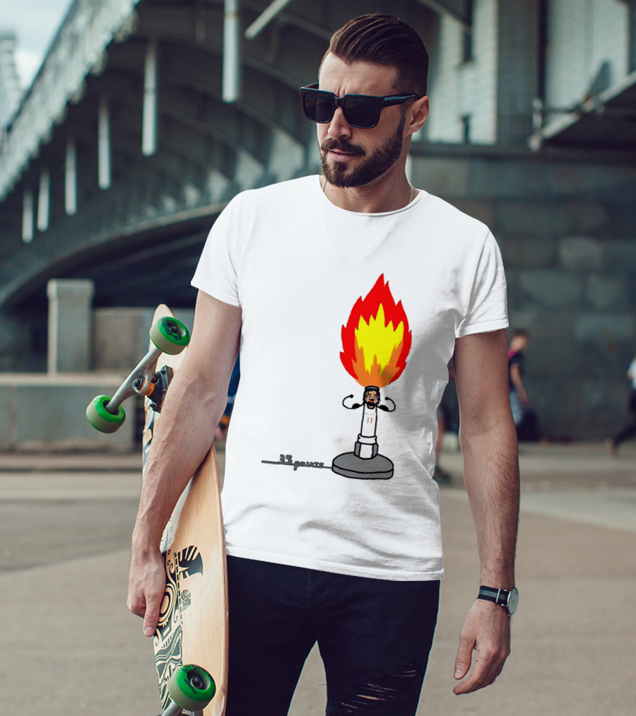 New York Knicks Jalen Brunson 35 Points It's Lit Flame T-Shirt
