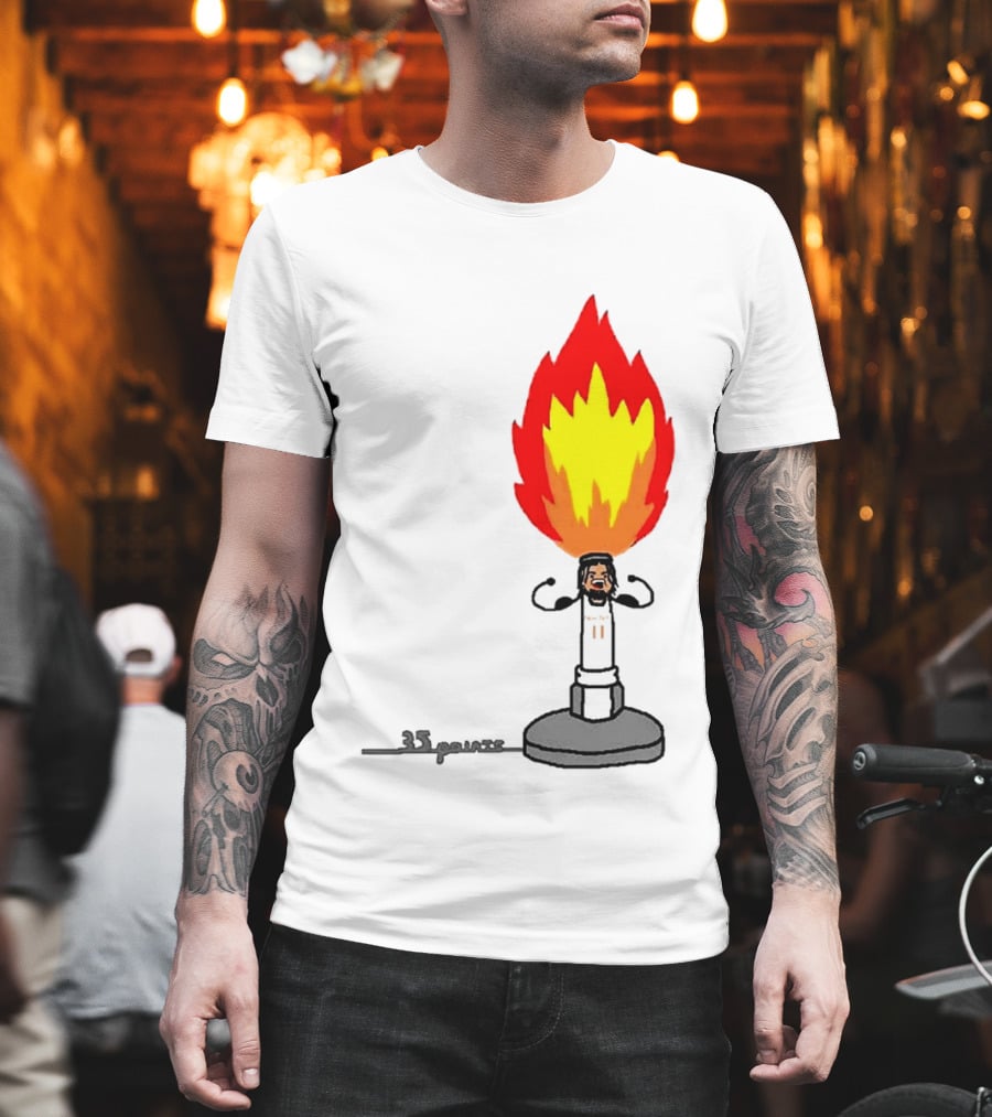 New York Knicks Jalen Brunson 35 Points It's Lit Flame T-Shirt