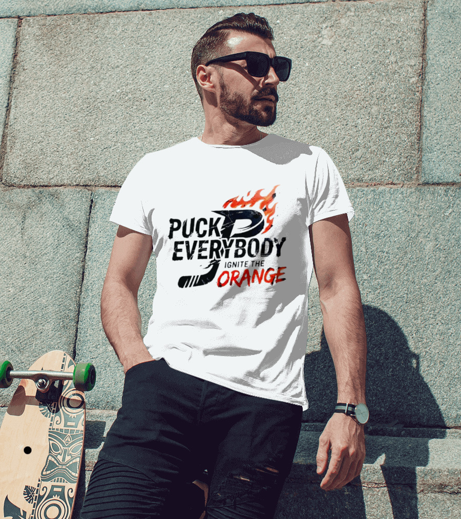 Puck Everybody Ignite The Orange P Fire T-Shirt