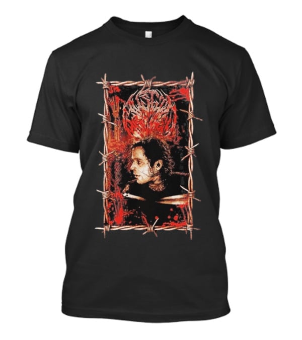 Austin Archey Barbed Wire Frame Art With Red Crown T-Shirt