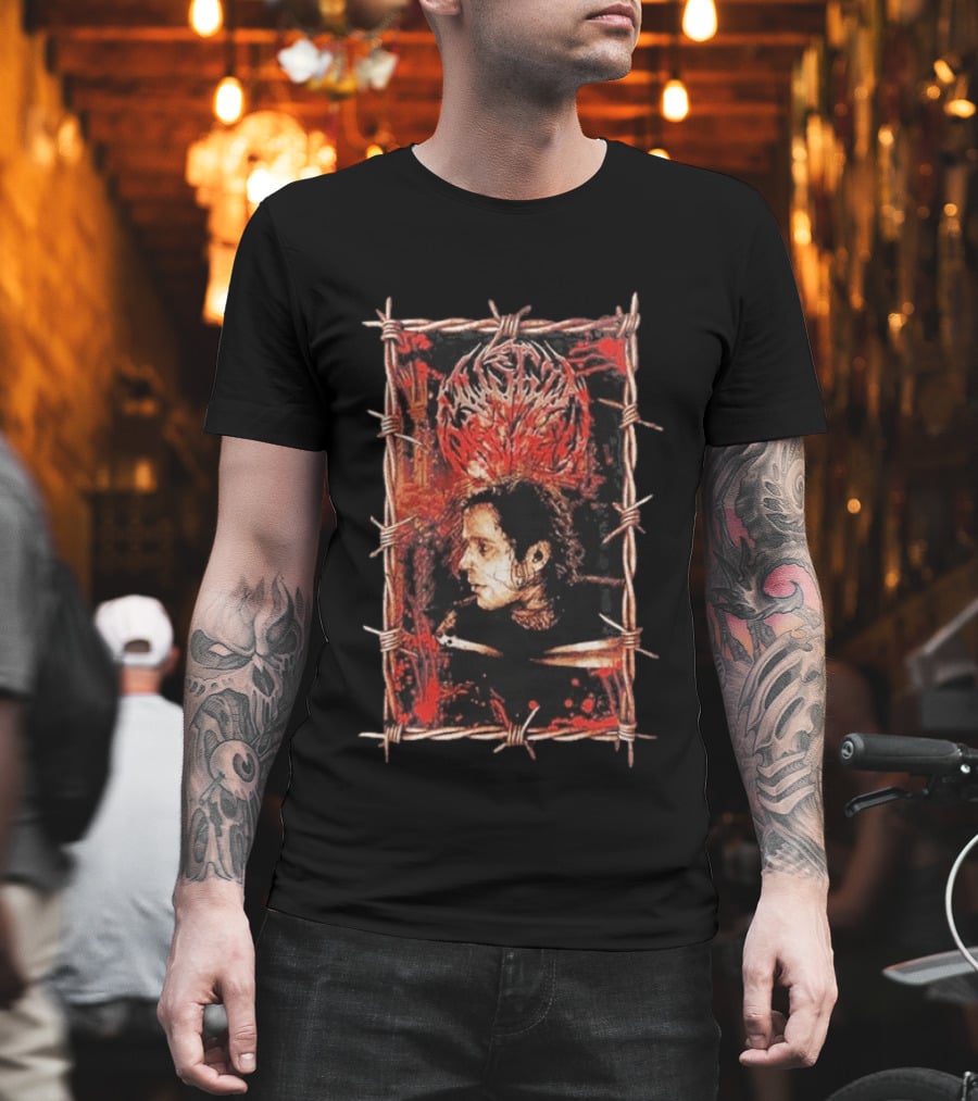 Austin Archey Barbed Wire Frame Art With Red Crown T-Shirt