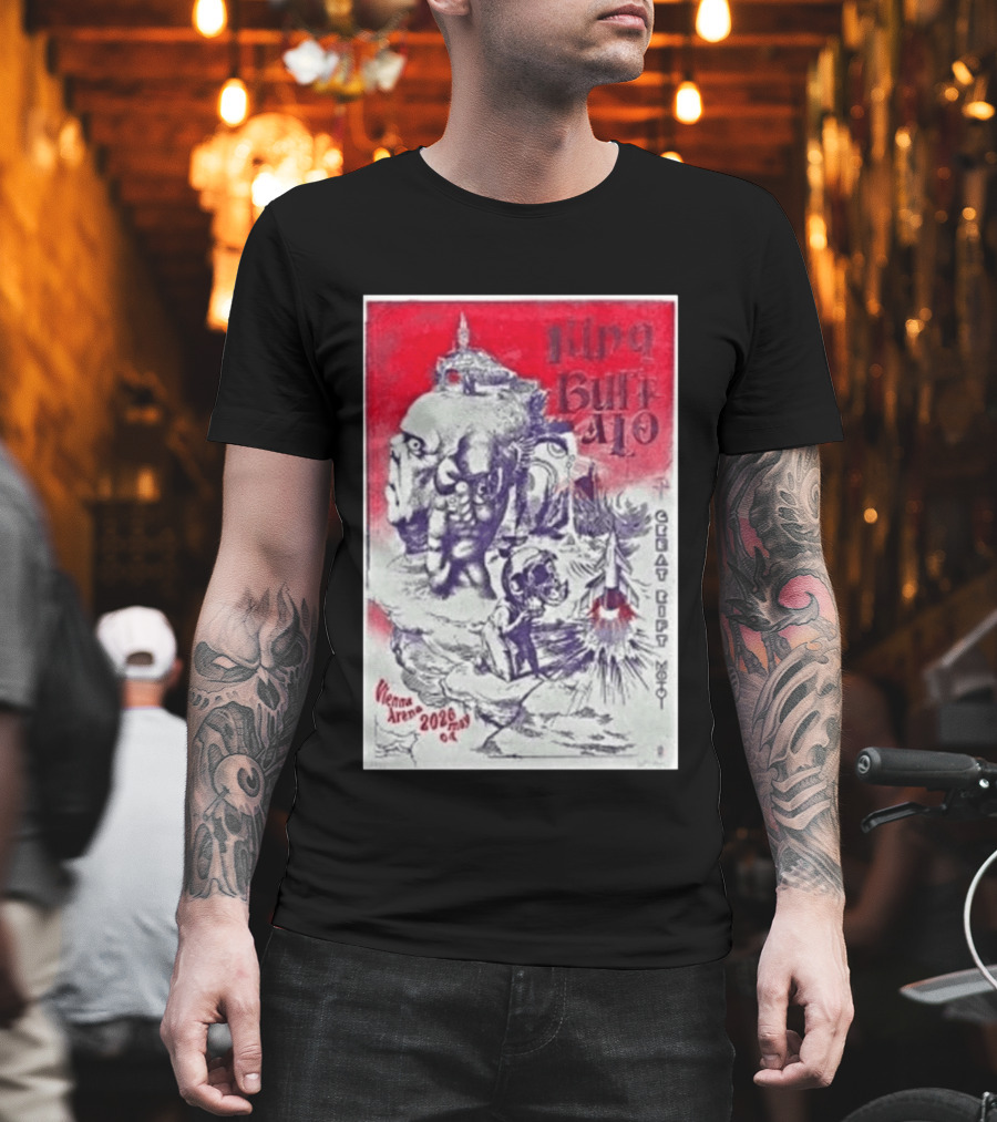 King Buffalo Vienna Arena May 4 2026 Concert Art Featuring Surreal Imagery And Space T-Shirt