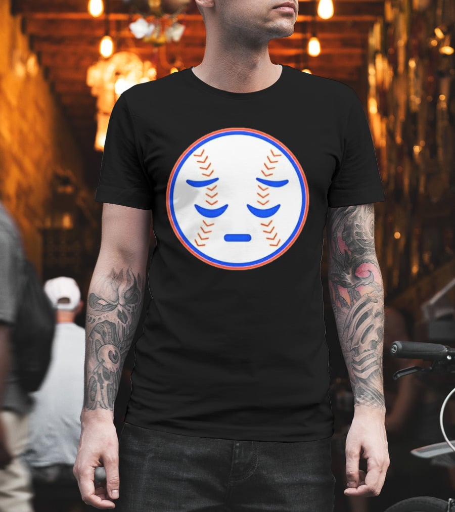 Disappointed Baseball Face New York Mets Emojis T-Shirt