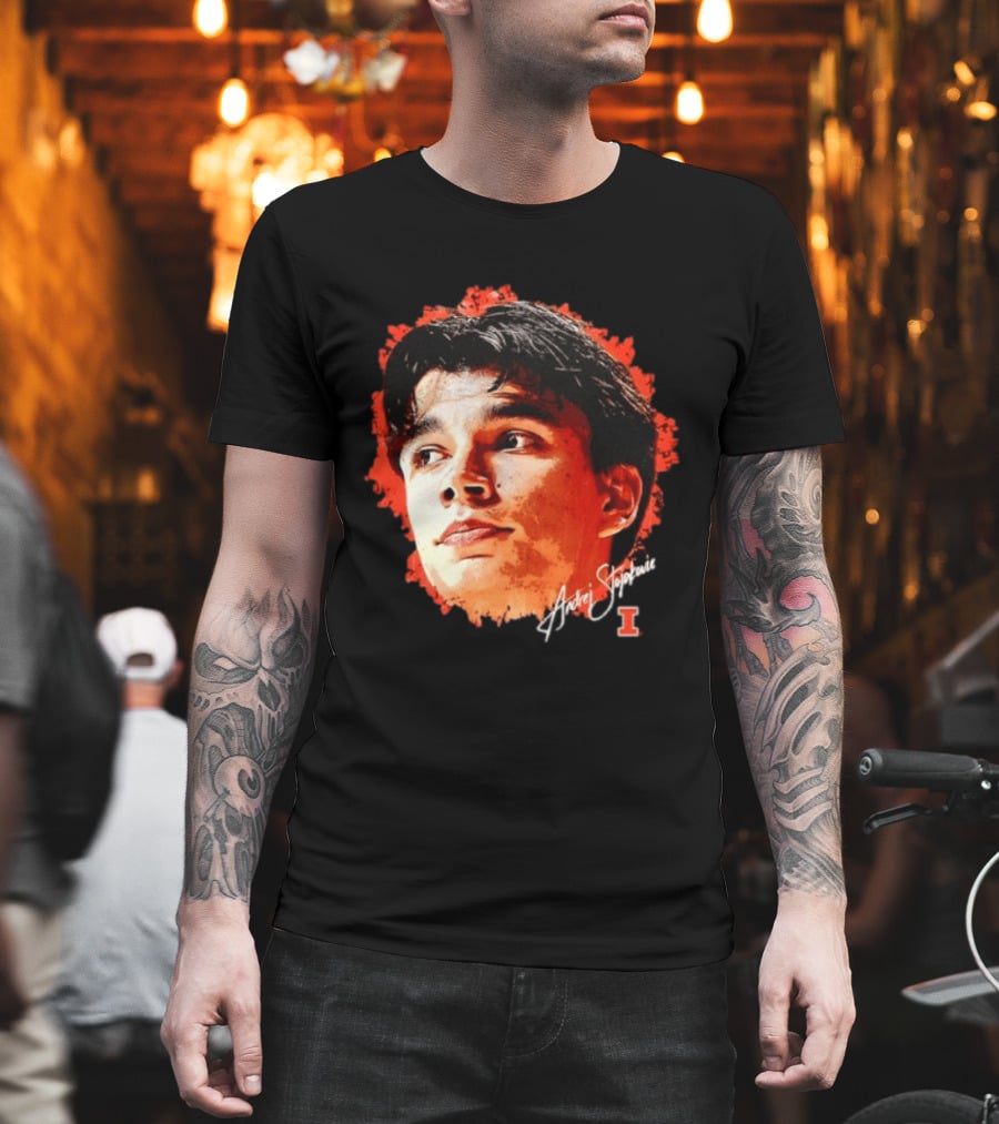 Illinois Fighting Illini Andrej Stojakovic NCAA Men's Basketball Game Face T-Shirt