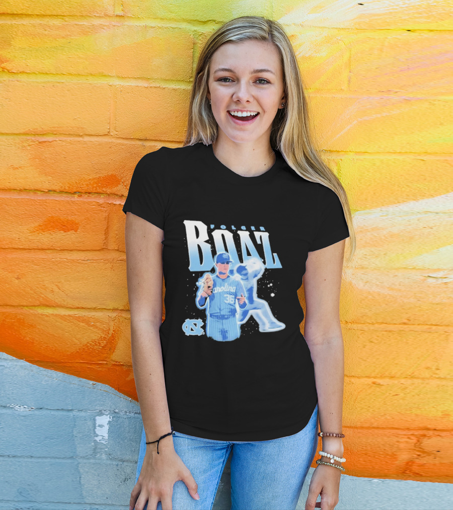 Folger Boaz Carolina Tar Heels Baseball 36 North Carolina Illustrated T-Shirt