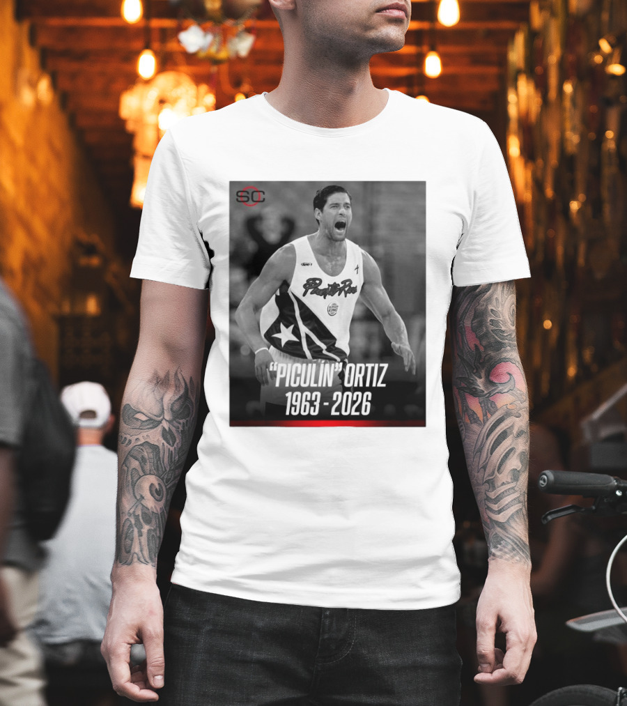 Piculín Ortiz Puerto Rico Basketball Legend 1963 2026 T-Shirt