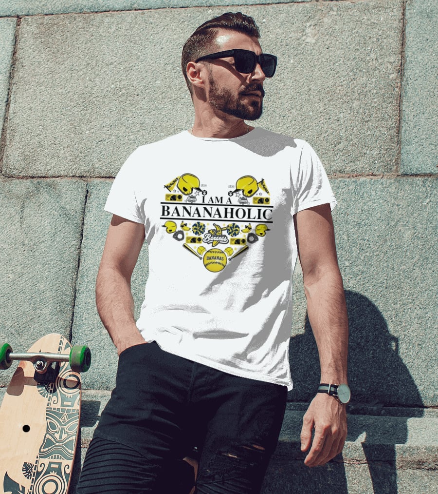 I Am A Bananaholic Bananas Baseball Fanatic T-Shirt