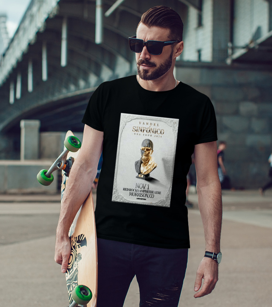 Yandel Sinfónico USA Tour 2026 Nov 1 Red Rocks Amphitheatre Morrison CO Live Nation T-Shirt