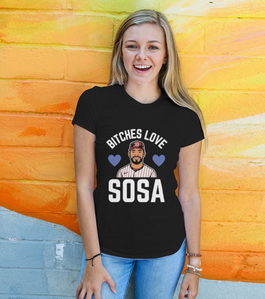 Bitches Love Sosa Edmundo Sosa Baseball Player 33 Hearts T-Shirt
