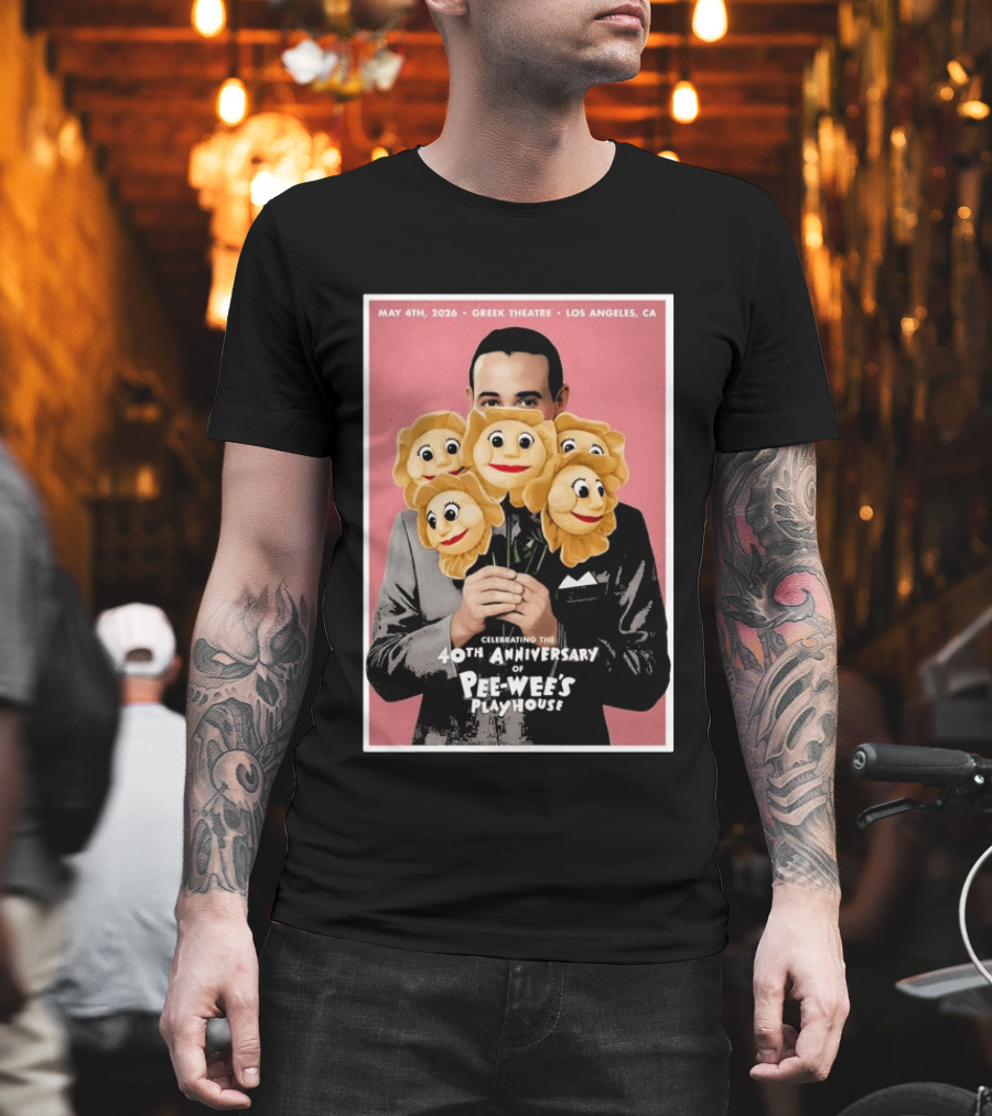 Celebrating The 40th Anniversary Of Pee Wee's Playhouse May 4th 2026 Greek Theatre Los Angeles CA T-Shirt