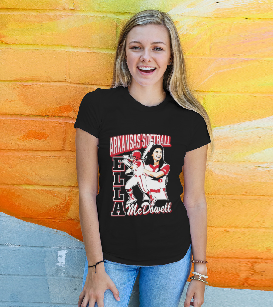 Ella McDowell Arkansas Softball Player Team Spirit T-Shirt